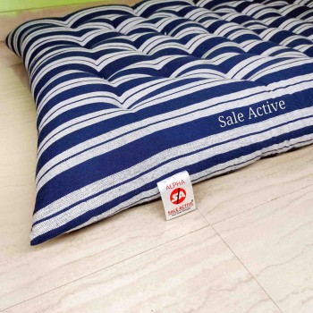 Sale Active 3 X 6 Feet Single Bed White Cotton Mattress/Gadda, Medium Soft Foldable - Blue (36 x 72 Inch)